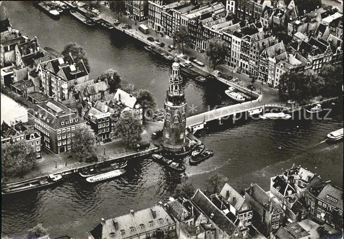 Amsterdam Niederlande Montelbaan Turm Fliegeraufnahme