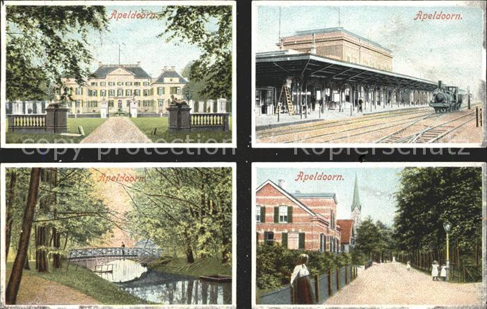 Apeldoorn Teilansichten Bruecke Eisenbahn Burg