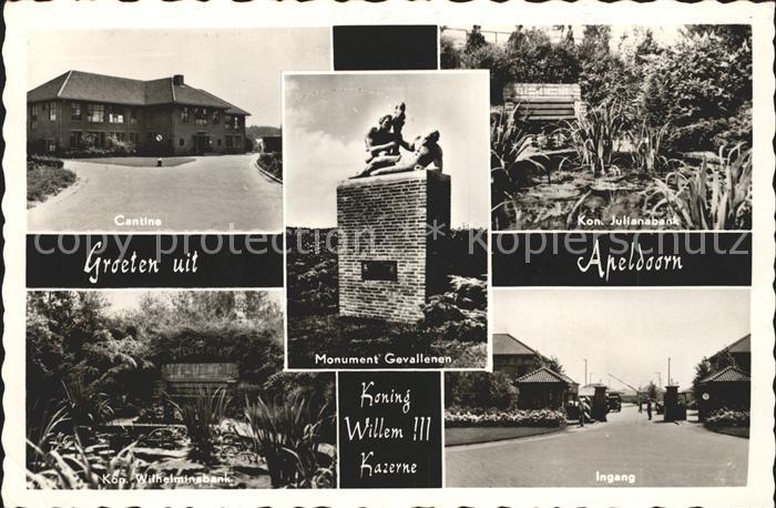 Apeldoorn Koning Willem III Kazerne Julianabank Ingang Monument Cantine