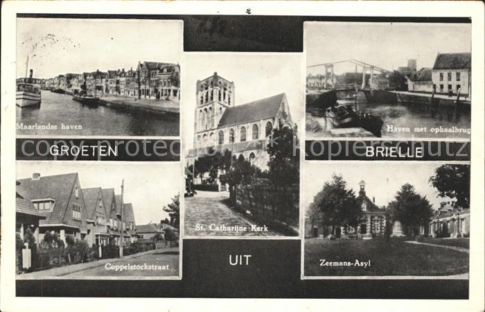 Brielle Niederlande Haven ophaalbrug Zeemans Asyl St Catharijne Kerk Coppelstock
