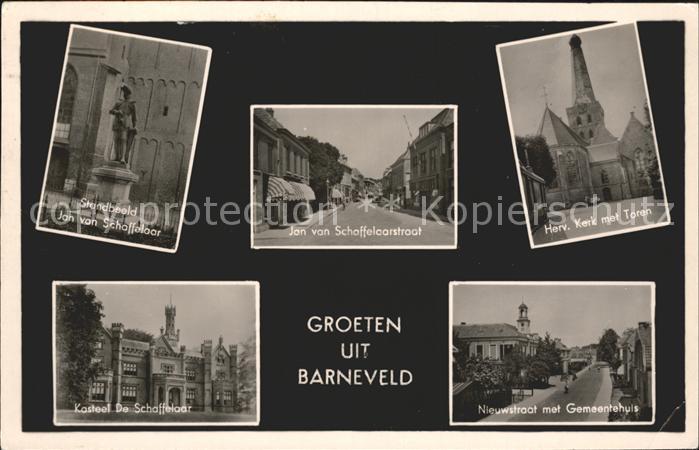Barneveld Gelderland Jan Schaffelaastraat Herv Kerk Toren Gemeentehuis Kasteel