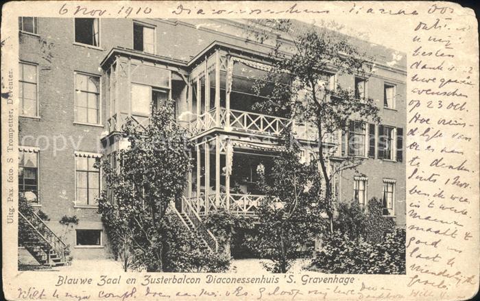 s-Gravenhage Blauwe Zaal Zusterbalcon Diaconessenhuis