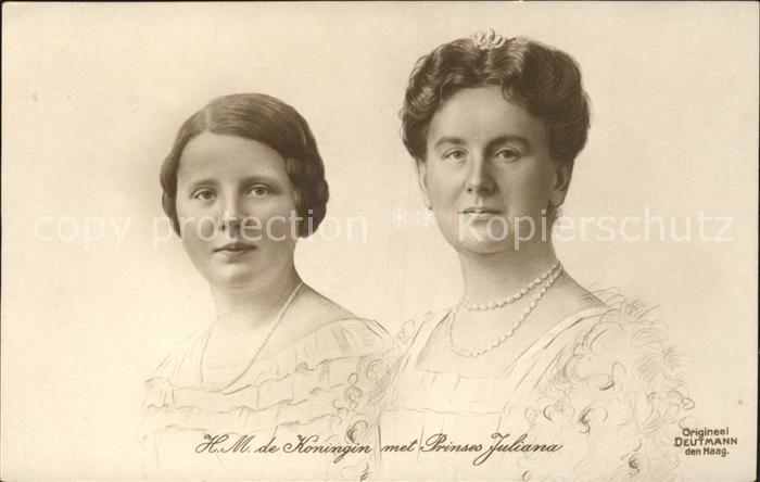Adel Niederlande Koenigin Wilhelmina Prinzessin Juliana