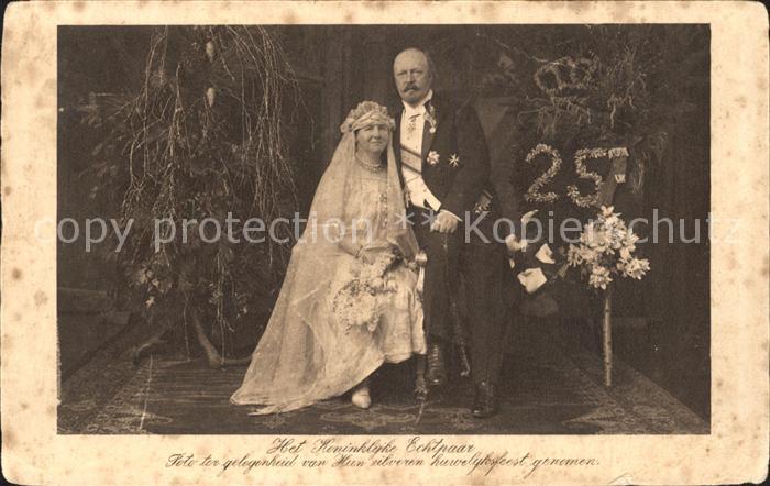 Adel Niederlande Koenigin Wilhelmina Herzog Heinrich zu Mecklenburg Silberhochze