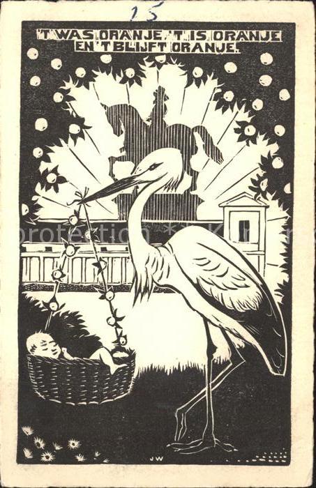 Adel Niederlande Geburt Baby Storch Oranje