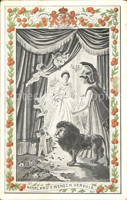 Adel Niederlande Koenigin Wilhelmina Prinzessin Juliana Geburt Engel Loewe Gluec