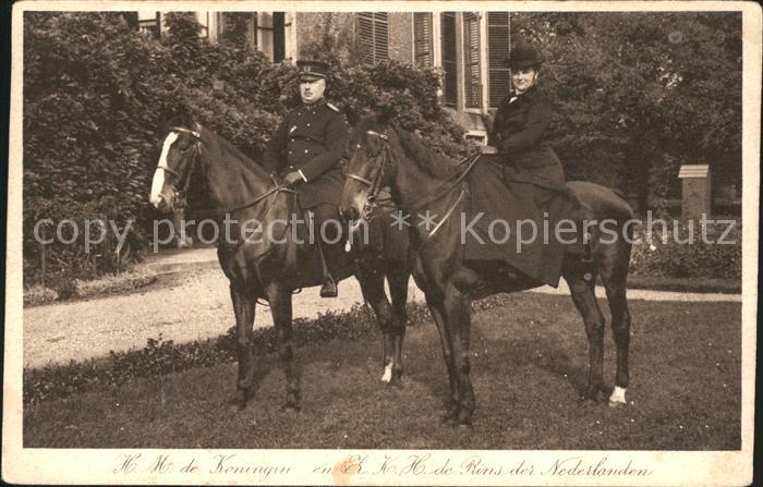 Adel Niederlande Koenigin Wilhelmina Prinz Hendrik Pferde