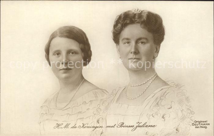 Adel Niederlande Koenigin Wilhelmina Prinzessin Juliana