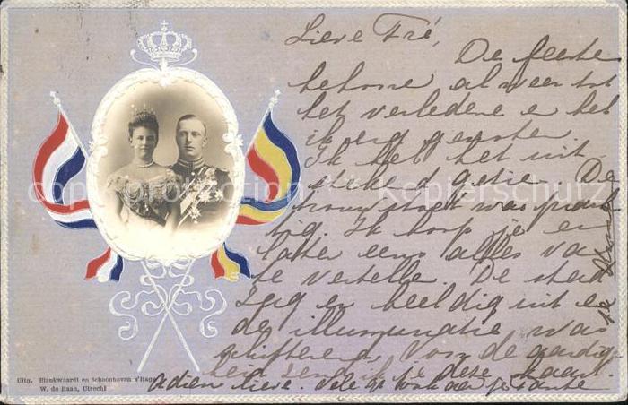 Adel Niederlande Koenigin Wilhelmina Prinz Hendrik Fahnen