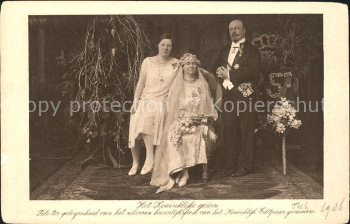 Adel Niederlande Koenigin Wilhelmina Prinz Hendrik Silberhochzeit Prinzessin Jul