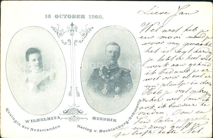 Adel Niederlande Koenigin Wilhelmina Prinz Hendrik