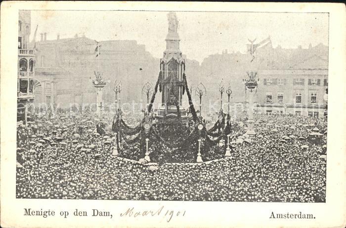 Amsterdam Niederlande Menigte op den Dam