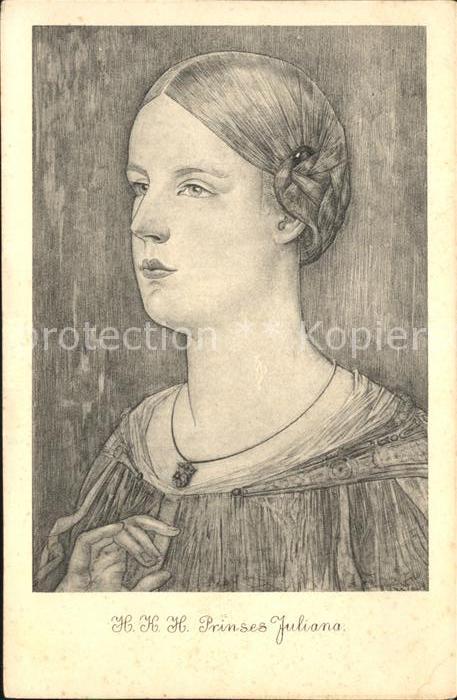 Adel Niederlande Prinzessin Juliana Kuenstlerkarte W. van Konijnenburg