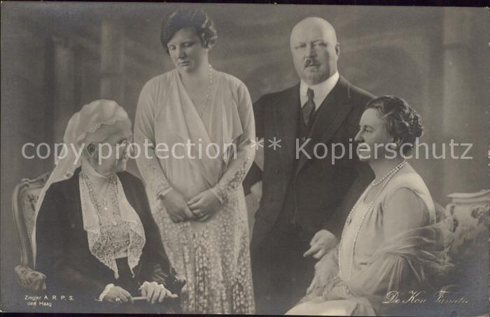 Adel Niederlande Koenigin Wilhelmina Prinz Hendrik Koenigin-Mutter Emma Prinzess