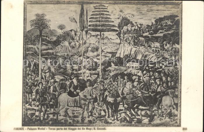Kuenstlerkarte Alte Kuenstler B. Gozzoli Terza parte del Viaggio der Re Magi Pal