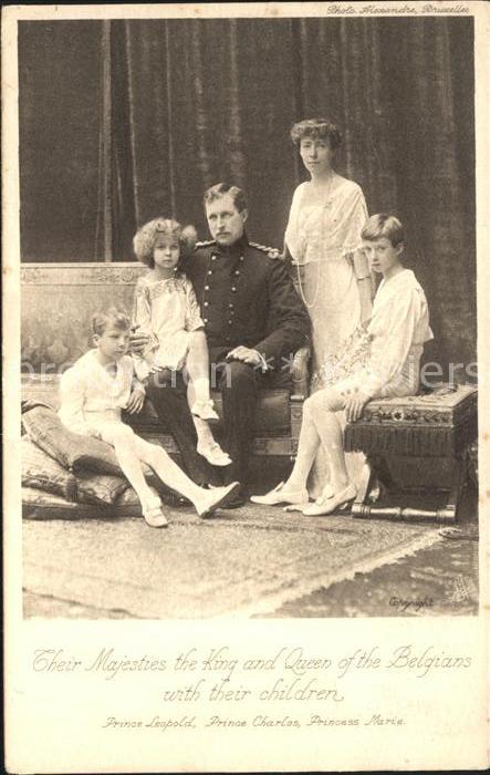 Adel Belgien Albert I. Koenigin Elisabeth Prinz Leopold Prinz Charles Prinzessin