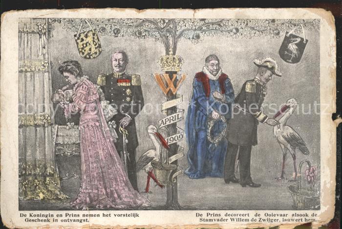 Adel Niederlande Koenigin Wilhelmina Geburt Prinzessin Juliana Storch Prinz Hend