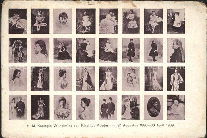 Adel Niederlande Koningin Wilhelmina van Kind tot Moeder 1880-1909