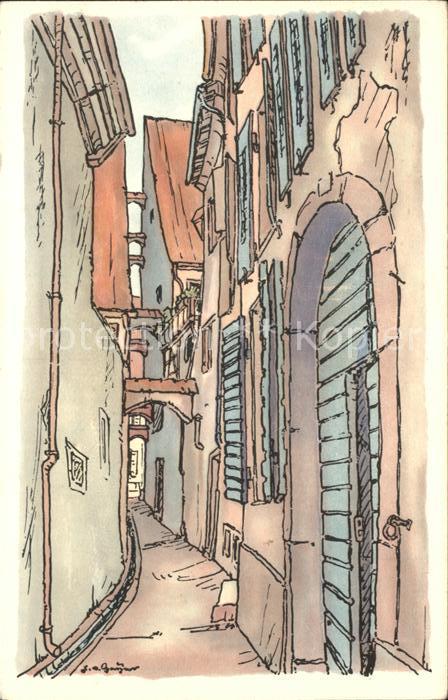 Freiburg Breisgau Praesenzgaessle Zeichnung