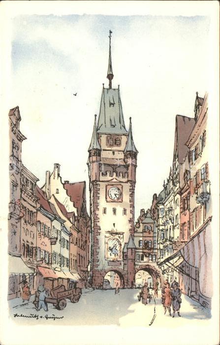 Freiburg Breisgau Martinstor Zeichnung
