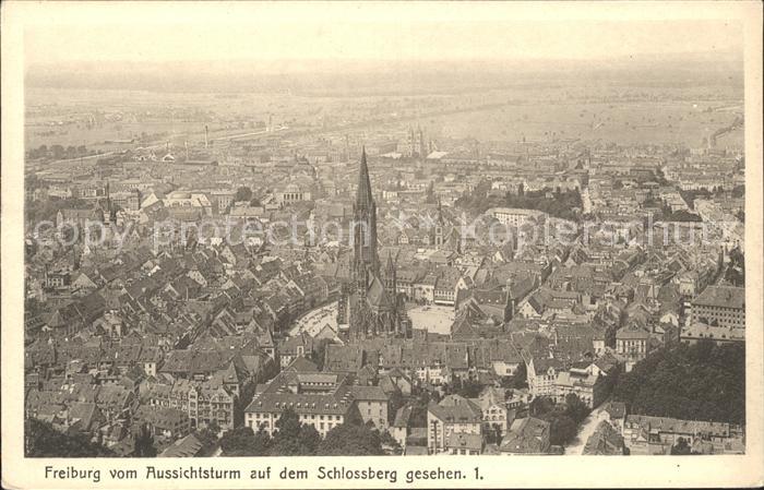 Freiburg Breisgau Blick vom Schlossberg