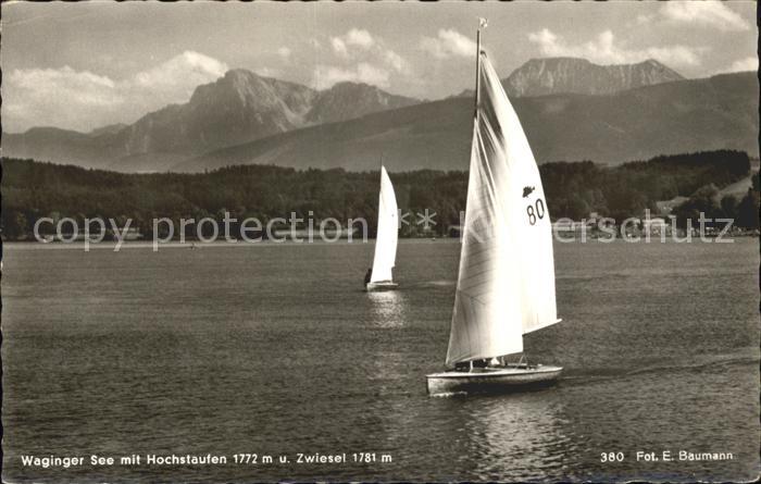 Waging See mit Hochstaufen und Zwiesel Segelboote
