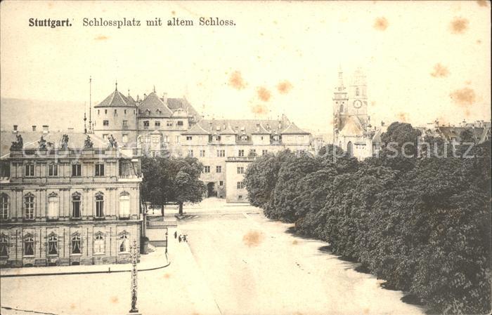 STUTTGART  CITY Schlossplatz mit altem Schloss