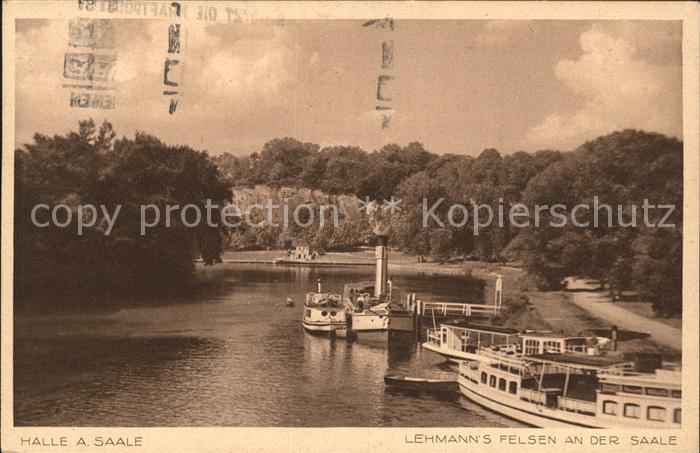 Halle Saale Lehmanns Felsen an der Saale Schiffe