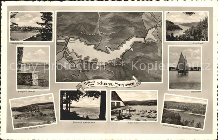 Sorpesee Sauerland Staudamm Lageplan Amecke Damm Langscheid Jugendherberge