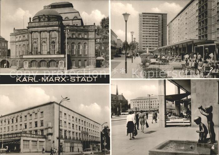 Karl-Marx-Stadt CHEMNITZ Theater Rosenhof Interhotel Chemnitzer Hof Str der Nati