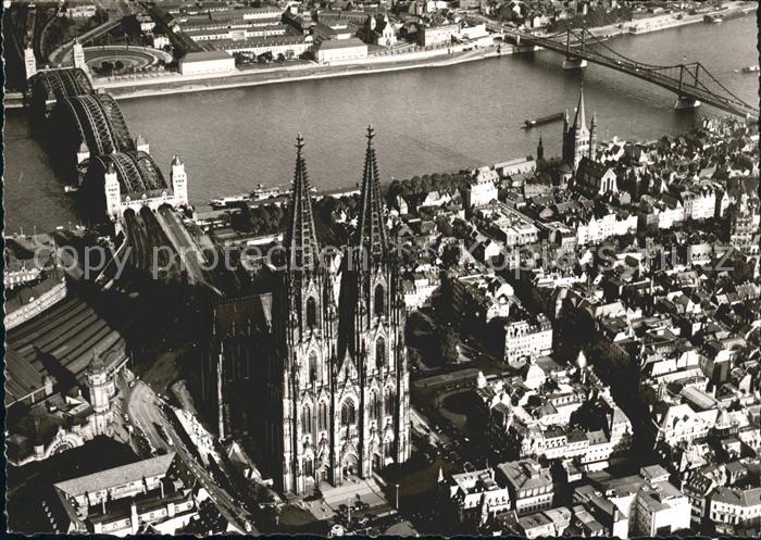 Koeln Rhein Dom Fliegeraufnahme