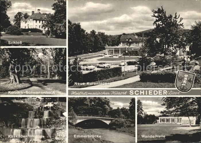 Schieder Schloss Kurpark Kuranlagen Kaskaden Emmerbruecke Wandelhalle