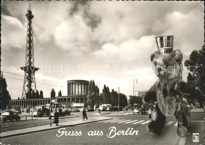 BERLIN CITY Funkturm mit Ausstellungshallen Berliner Baer