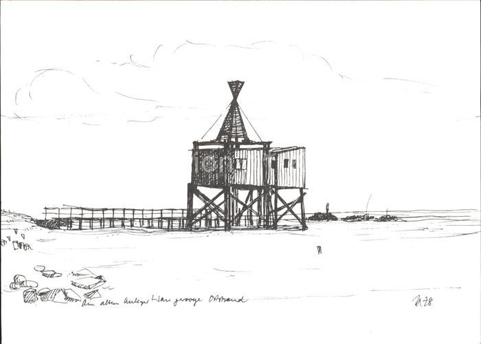 Wangerooge Nordseebad Am alten Anleger Weststrand Wangerooger Skizzen