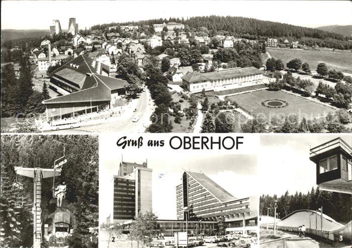 Oberhof Thueringen Sessellift Interhotel Panorama Rennschlitten und Bobbahn
