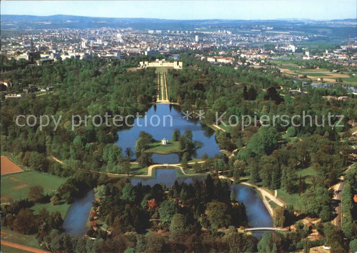 KAssEL  CITY Karlsaue Blick auf Insel Siebenberge und Orangerie Fliegeraufnahme