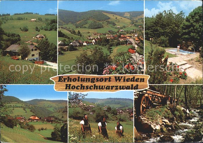Wieden Schwarzwald Orts und Teilansichten Schwarzwaldtrachten Schwimmbad Muehle