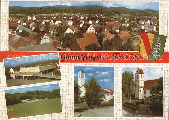 Gundelfingen Breisgau Panorama Festhalle Sportstadion Kath und Ev Kirche