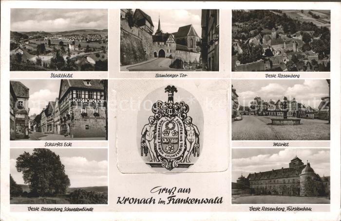 Kronach Oberfranken Panorama Bamberger Tor Veste Rosenberg Scharfes Eck Markt Sc
