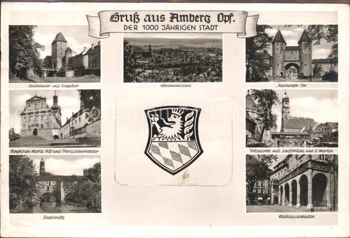 Amberg Oberpfalz Gesamtansicht Stadtmauer Ziegeltor Nabburger Tor Franziskanerkl