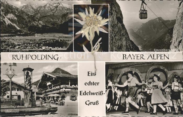 Ruhpolding Bayern Sonntagshorn Rauschbergbahn Dorfplatz Almtanz