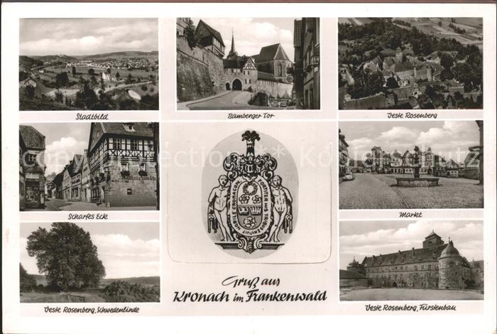 Kronach Oberfranken Panorama Bamberger Tor Veste Rosenberg Scharfes Eck Markt Sc