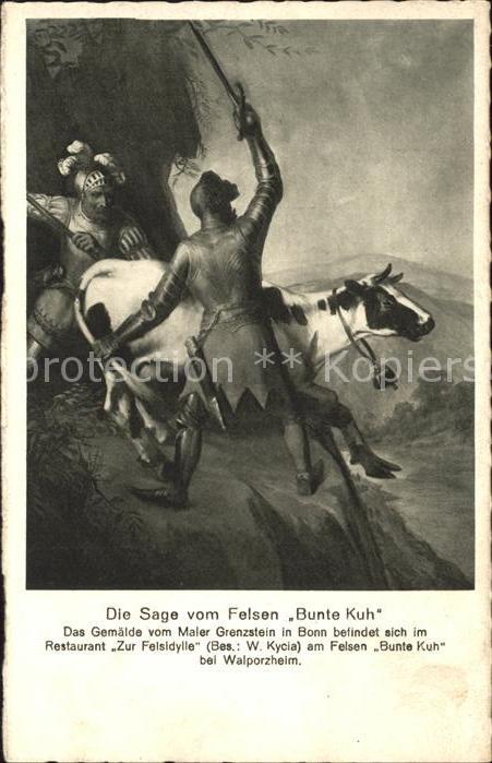 Walporzheim Gemaelde im Restaurant Zur Felsidylle Bunte Kuh