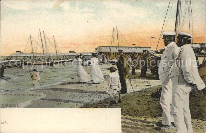 Ahlbeck Ostseebad Hafenpartie Segelschiffe Matrosen