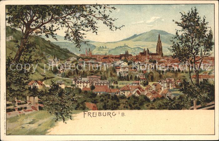 Freiburg Breisgau Panorama mit Muenster