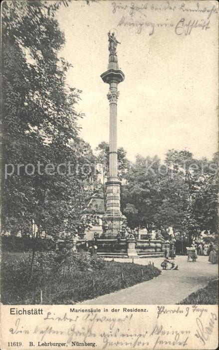 Eichstaett Oberbayern Mariensaeule in der Residenz