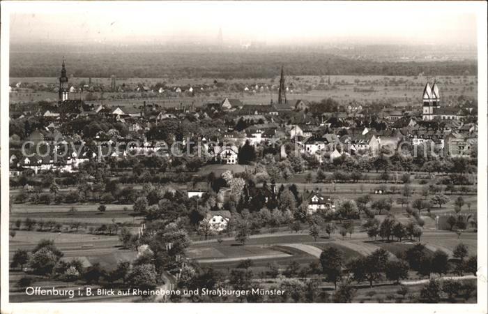 Offenburg Rheinebene mit Strassburger Muenster