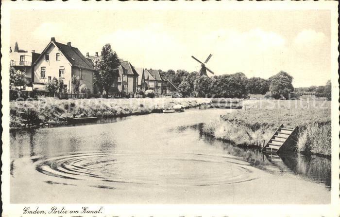 Emden Ostfriesland Partie am Kanal Windmuehle