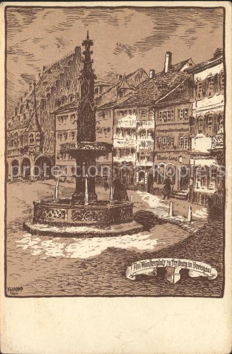 Freiburg Breisgau Rathausplatz Brunnen