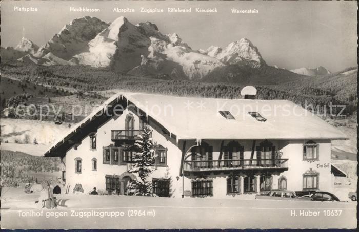 Mittenwald Bayern Tonihof mit Zugspitzgruppe